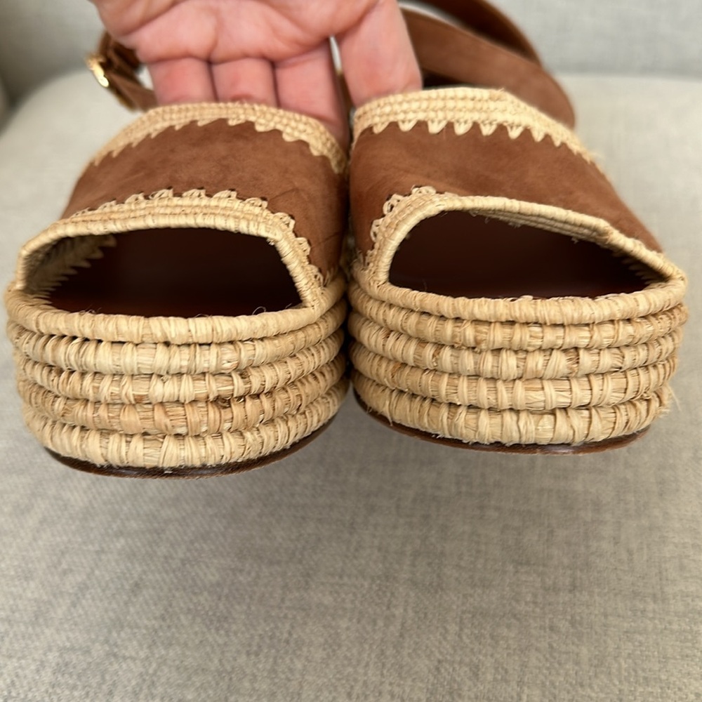Tory Burch size 8.5 women’s platform / wedge sandal heels EUC - Picture 5 of 9